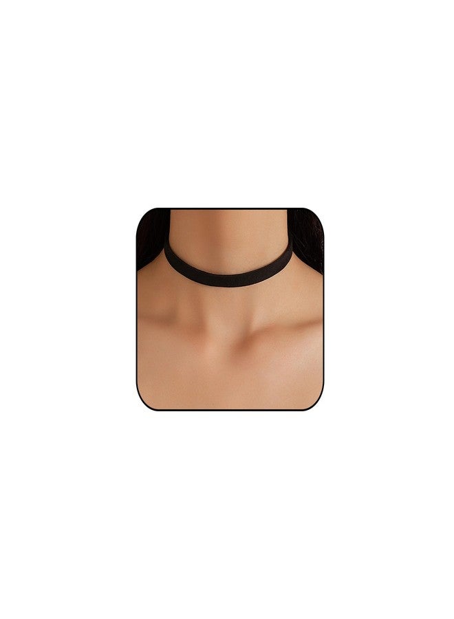 PINCHUAN 1PCS Black Choker Necklace for Women Black Velvet Choker Set Adjustable Layered Classic Choker Necklace Lace Collar Choker Halloween Cosplay Jewelry-10MM - Image 1